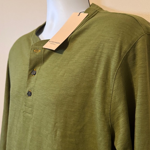 Scotch & Soda Olive Long Sleeve Henley - Picture 5 of 14